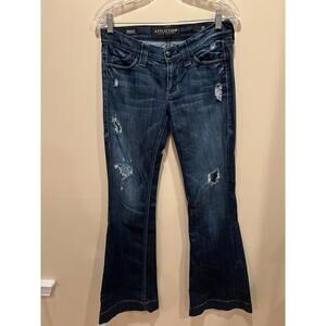Affliction Ziggy Flare Jeans Women 27 Distressed Black Jeans